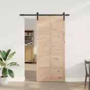 vidaXL Drsna vrata Naravna 80 x 208 cm Trdna borovina