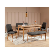 Hanah Home HANAH HOME Vina Atlantic Anthracite jedilniška garnitura, (20976214)