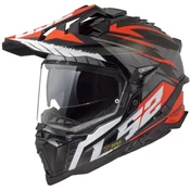 Enduro motociklistička kaciga LS2 MX701 Explorer Spire crno-sivo-crvena