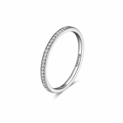 Rosato Minimalističen srebrn prstan s cirkoni Allegra RZA029 (Obseg 52 mm)
