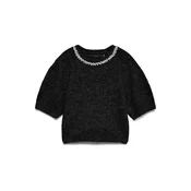 VERO MODA Pulover VMNOVAH pegasto črna