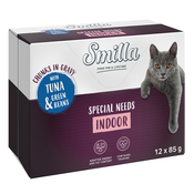 Varčno pakiranje Smilla koščki z zelenjavo 24 x 85 g - Indoor tuna in stročji fižol