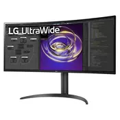LG 34WP85CP-B.AEU 34 IPS ukrivljen monitor, 3440x1440, 21:9, 60Hz, 5ms, 1000:1, 300cd, zvočnik, HDMI, DP, USB-C, črn