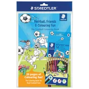Barvni svinčniki, komplet, šesterokotni, s pobarvanko, STAEDTLER Noris® Colour 185, 12 barv, 12 kosov
