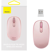 Wireless mouse Baseus F01B Tri-mode  2.4G BT5.0 1600 DPI (pink)