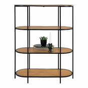 Črna knjižna omara iz hrastovega dekorja 36x111 cm Vita - House Nordic