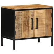 Nocni ormar Smeda i crna 50 x 30 x 45 cm Cvrsto drvo manga