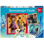 Ravensburger - Puzzle 3x49 Zootropolis: Mesto živali - 40 - 99 kosov