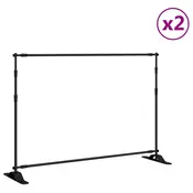 Vidaxl Stalci za pozadinu 2 kom crni 305 x 243 cm čelični