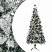 Vidaxl Umetna božična jelka z bučko 120 cm 150 LED Toplo bela