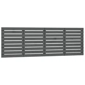 Vidaxl Stensko posteljno vzglavje sivo 206x3x63 cm trdna borovina
