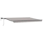 Vidaxl Ročna tenda s solarnimi LED lučkami 4 x 3 m Svetlo siva