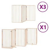 Vidaxl Ograda za pse z vrati zložljiva 15 panelov 750 cm topolovina