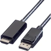 VALUE Value DisplayPort / HDMI adapterski kabel DisplayPort vtič\, HDMI-A vtič 7.50 m črna 11.99.5789 zaščiten DisplayPort kabel, (20415247)