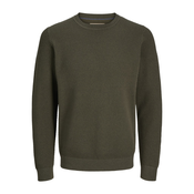 JACK & JONES Muški džemper 12265328, Maslinasti