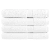 shumee Premium brisače 4 kosi bela 100x200 cm 600 gsm 100 % bombaž