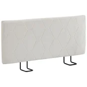 HOMCOM Oblazinjeno vzglavje s šenilom, diamantni vzorec, nastavljiva višina, kovinska konstrukcija, za postelje 160 cm, bela, 160 x 10 x 73 cm