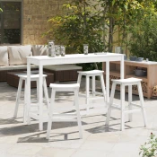 vidaXL Barski stoli 6 kosov Beli HDPE