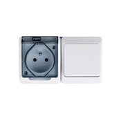 Hermes Stopniščno stikalo + vtičnica z/brez IP44 GNT 0327-11