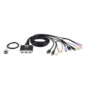 Aten ATEN 2-Port USB HDMI KVM Preklopnik z Avdio, črn, 1920 x 1200, 4 USB 2.0 vrata, enostavna namestitev, 24h dostava