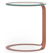 Casa Padrino luxury side table copper A� 40 x H. 50 cm - Round table with glass top - Living room furniture - Hotel furniture - Luxury furniture