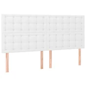 Vidaxl Vzglavje postelje belo 160x5x118/128 cm umetno usnje