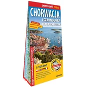 Hrvaška in Črna gora - Obala. Laminiran cestni in turistični zemljevid. Izdaja 2023.