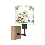 Brilagi - Zidna lampa BOBO WOOD 1xE27/25W/230V hrast/crna/bela/zelena/džungla