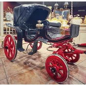 Casa Padrino baroque childrens horse drawn carriage black/red - Magnificent childrens carriage in baroque style - Handmade baroque carriage - Baroque decorative accessories - Baroque furniture