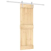 Vidaxl Drsna vrata Naravna in bela 70 x 210 cm Masiven borov les