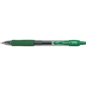 Gel olovka, 0,32 mm, s gumbom, PILOT G-2, zelena BL-G2-7-G