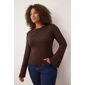 Trendyol Curve Ženska bluza Tbbaw26Af00017, Braon