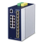 PLANET IP30 Industrial L3 8-Port Managed Gigabit Ethernet (10/100/1000) Blue, White