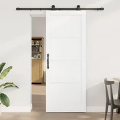 vidaXL Drsna vrata 83 x 211 cm Inženirski les Bela in črna