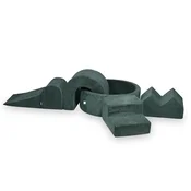 shumee Penasto igrišče z okroglim bazenom 90x30 Corduroy Green + 5 elementov brez žogic