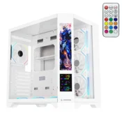 Rampage kucište racunala – NOVA V2 (bijelo; staklo; ATX; 9,17 LCD zaslon, 7x120 mm A-RGB, 1xUSB 3.0 + 1xUSB-C)