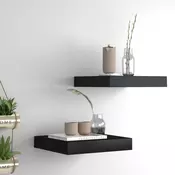 vidaXL Stenske police 2 kosa črne 23x23,5x3,8 cm MDF