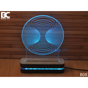 Black Cut 3D Lampa Crna rupa Svetlo plava