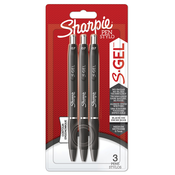 Sharpie Sharpie gel pisalo S-GEL, 0,7 mm, črno, pretisni omot po 3 kos, (21656118)