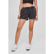 Womens Stone Washed Shorts - Black