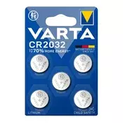 VARTA litijska gumbasta baterija CR2032, 5 kom/pak. 06032101415