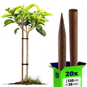 KADAX Leseni koli, nabrušeni, impregnirani koli 120 cm, podporna palica Fi 28 mm 20x, (5000362638)