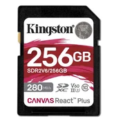 Kingston SDXC 128GB Canvas REACT Plus, 280/150MB/s, UHS-II, C10, U3, V60, 4K