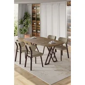Hanah Home Trpezarijski set, 5 komada, Bež