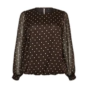 Zizzi Bluza PAULA rjava/bela