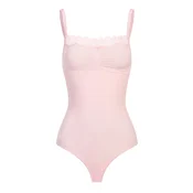 cfab Oblikovanje postave Bodysuit Sculpting Shapewear mit Lace pastelno roza