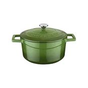 Saucepan, cast iron, 22cm/3.4L, Folk, Green - LAVA
