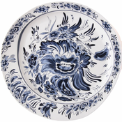 Jedilni krožnik DIESEL CLASSICS ON ACID HOLLANDIA FLOWERS 28 cm, moder, porcelan, Seletti