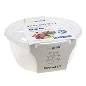 Drina Vivo Set dubokih plasticnih posuda, 3 komada, Prozirni