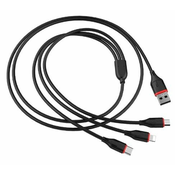 Borofone 3v1 BX17 USB kabel, Lightning/Micro-USB/USB-C